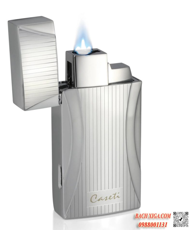Bật lửa khò cigar 1 tia Caseti màu bạc
