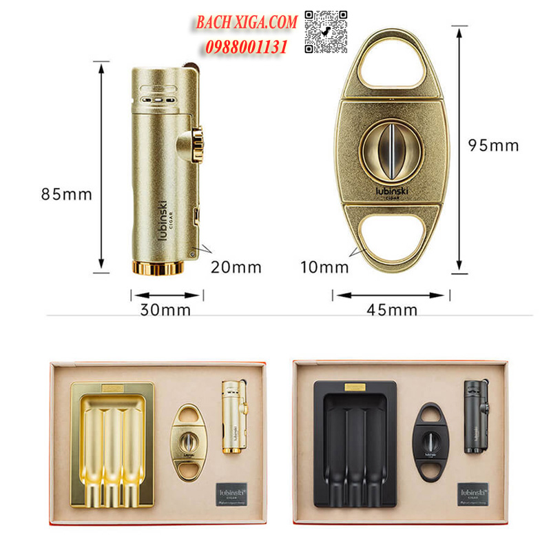 Kích thước sét phụ kiện cigar cao cấp Lubinski YJA 80012