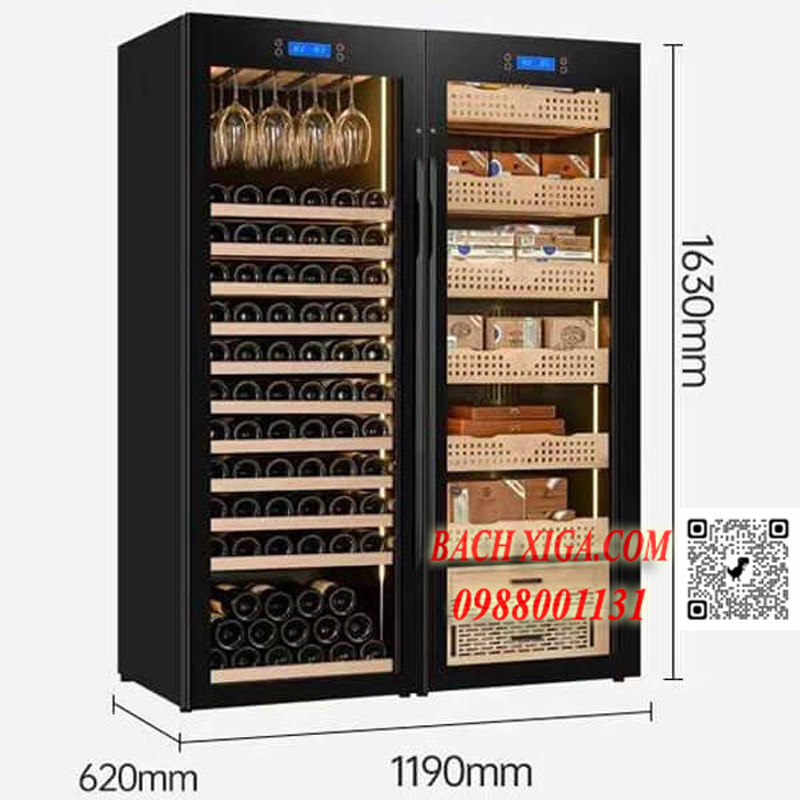 Kích thước tủ đựng, ủ, bảo quản xì gà và rượu vang Cohiba H22163