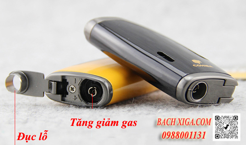 Bật lửa khò cigar 2 tia kèm đục Cohiba