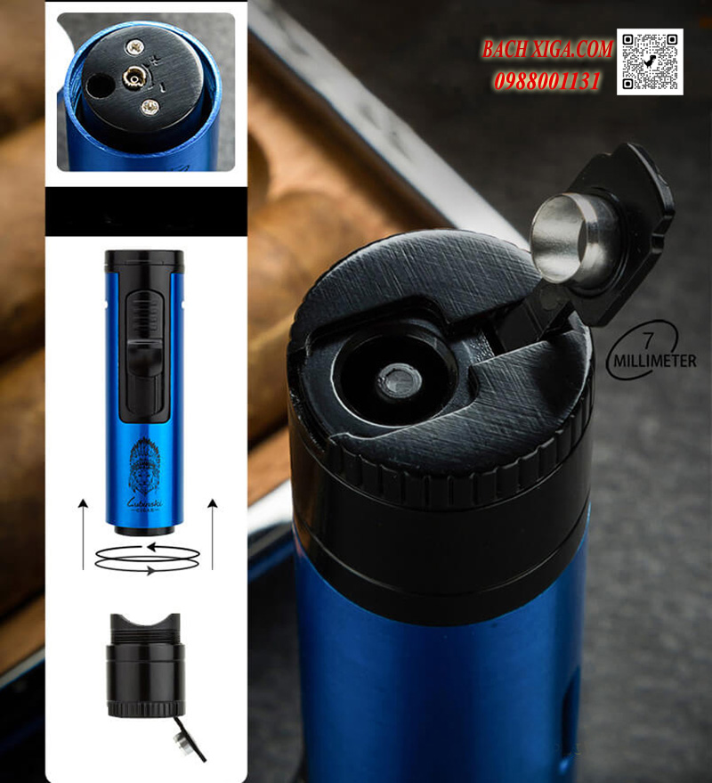 Đục xì gà, lỗ bơm và tăng giảm gas của bật lửa
