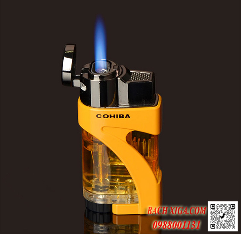 Bật lửa khò, hộp quẹt xì gà Cohiba COB 75, 2 tia lửa khò