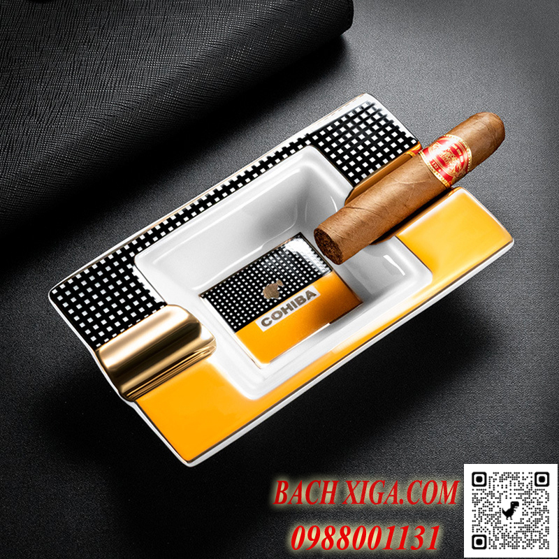 Gạt tàn xì gà Cohiba gốm sứ 2 điếu.