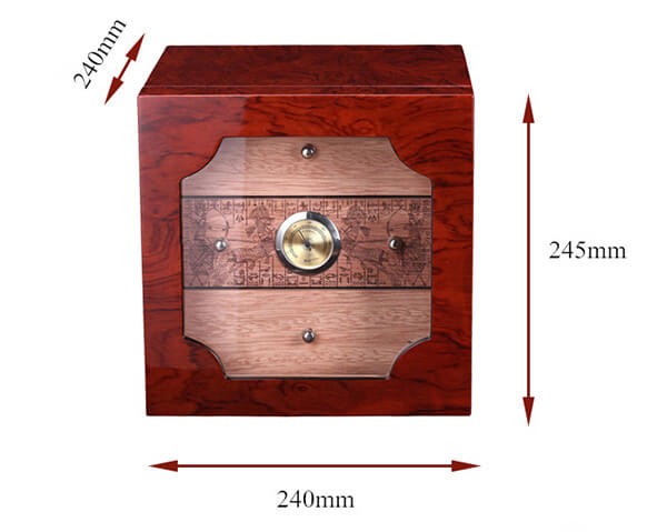 Kích thước của hộp giữ ẩm bảo quản cigar Lubinski RA 932