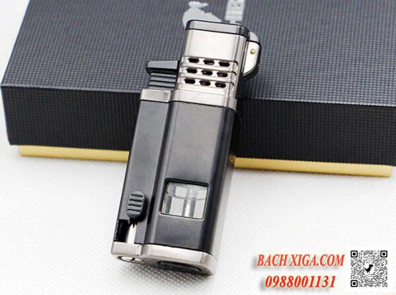 Cohiba COB-177, bật lửa khò 4 tia màu đen