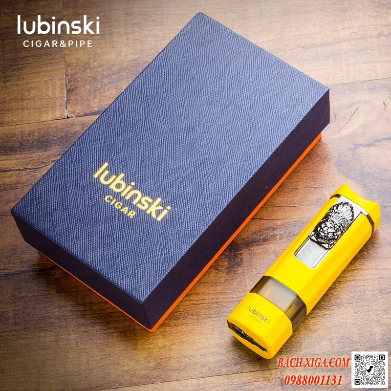 Lubinski YJA10039, bật lửa khò cigar 1 tia kèm đục và gác xì gà