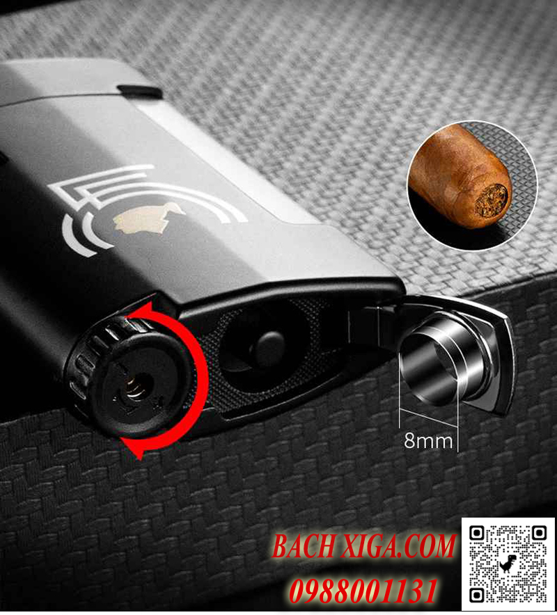 Bật lửa khò Cohiba có nút tăng giảm gas và đục xì gà.