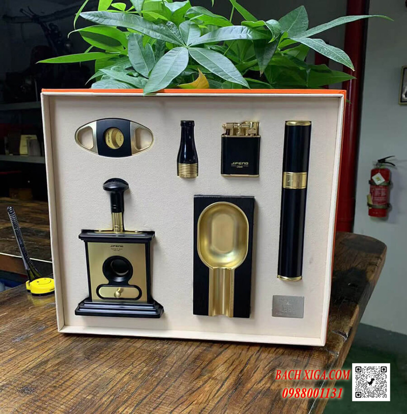 Quà tặng cao cấp cho sếp nam: sét phụ kiện cigar Jifeng JFTZ220