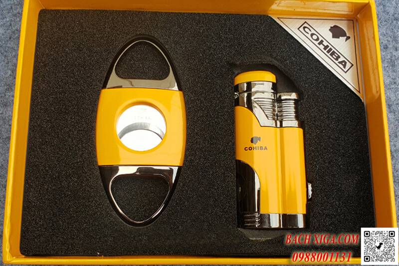 Sét Cohiba 2 món T14A: bật lửa khò, dao cắt xì gà