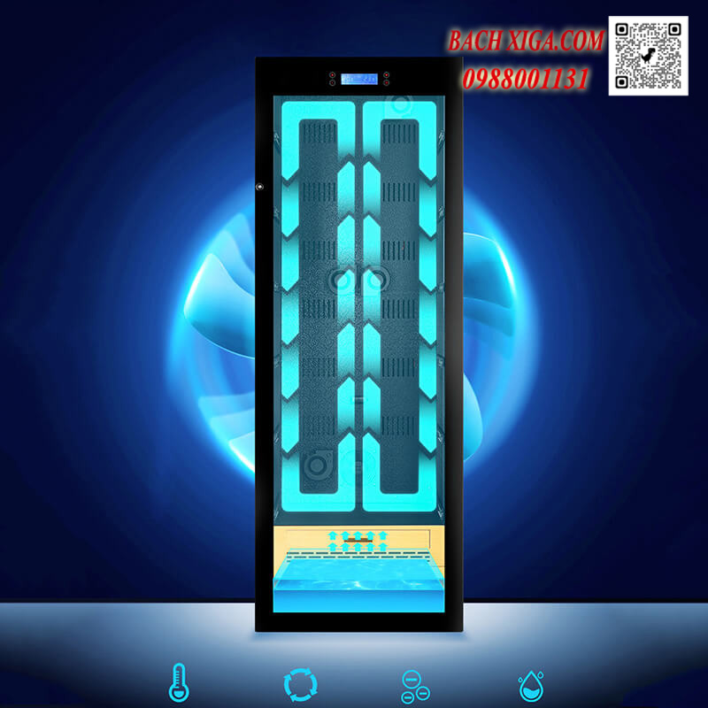 Quạt đối lưu 2 chiều giúp lưu thông, phân bố nhiệt độ và độ ẩm đồng đều khắp khoang tủ.