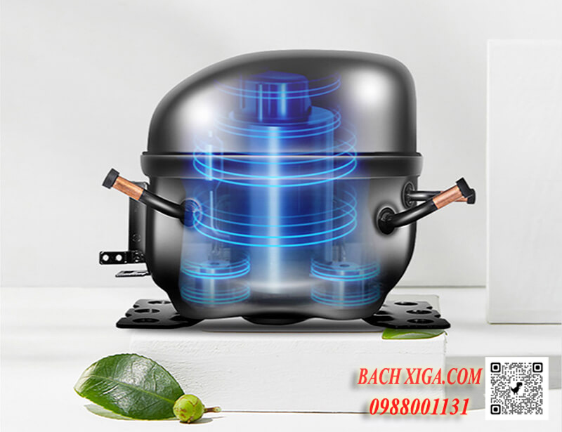 Máy nén Embraco giúp tủ vận hành êm ái, chống rung lắc.