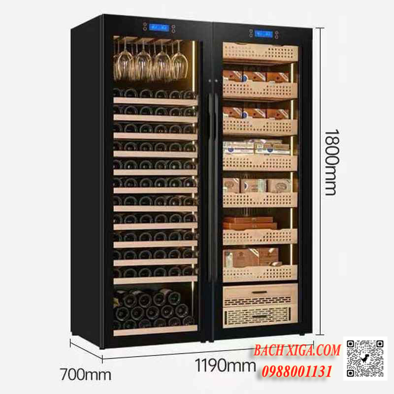 Kích thước tủ đựng bảo quản giữ ẩm xì gà rượu vang Cohiba H22180