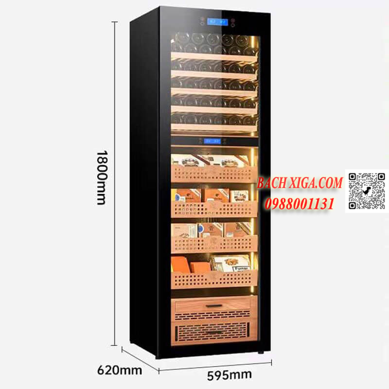 Kích thước tủ bảo quản rượu vang và xì gà Cohiba H2180