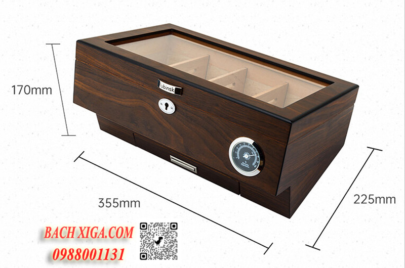 Kích thước của hộp giữ ẩm bảo quản xì gà Lubinski YJA60020