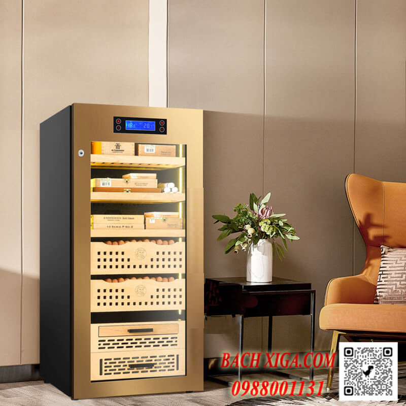 Tủ giữ ẩm xì gà cắm điện Lubinski 5 tầng, sức chứa max 500 điếu cao cấp