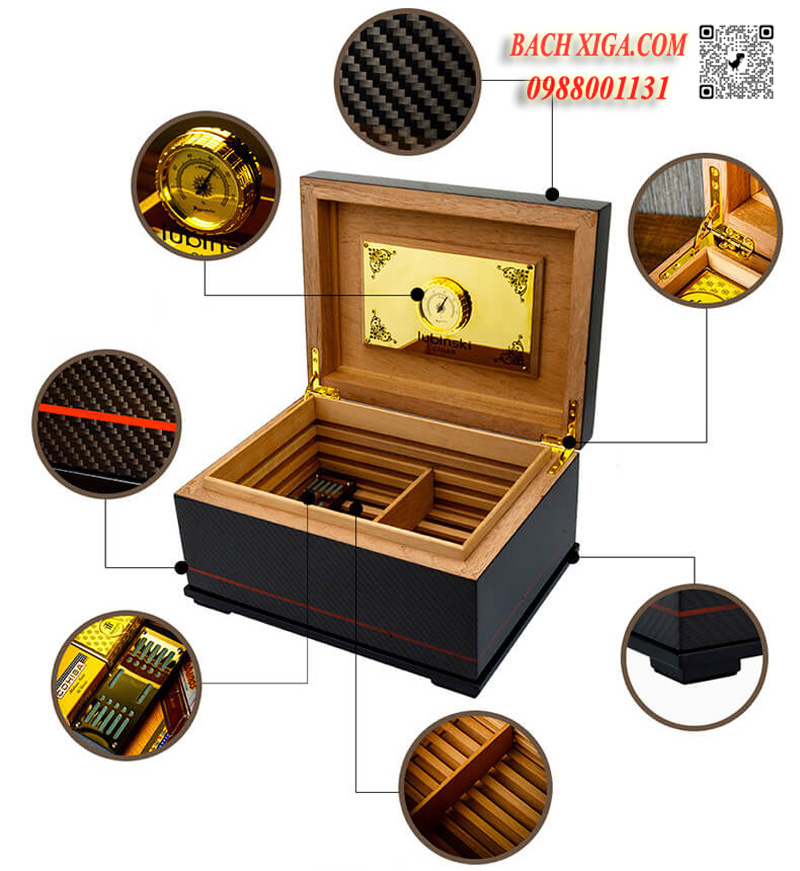Thiết kế của tủ ủ xì gà mini Lubinski 60 điếu.